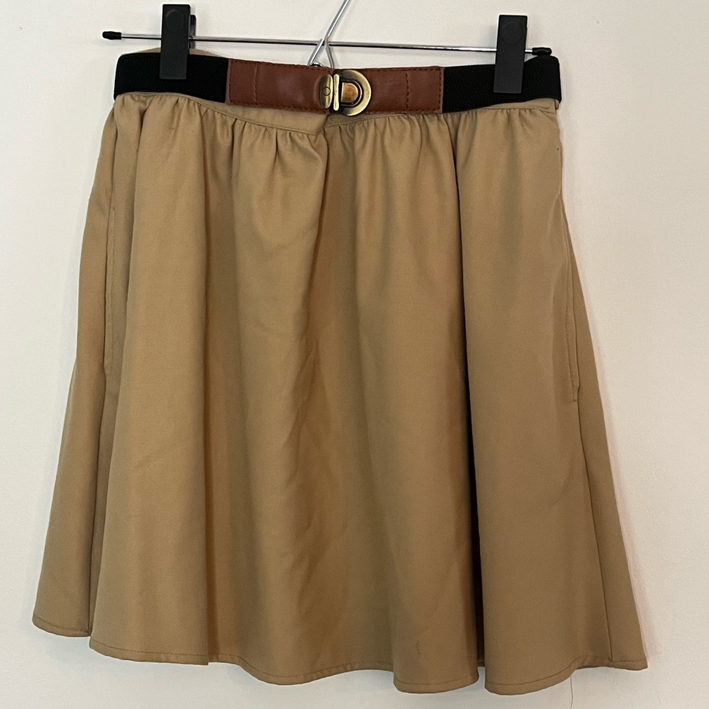 Camel Zara a-line skirt